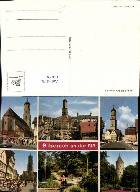 616736,Multi-image postcard Biberach an der Riß Church Park