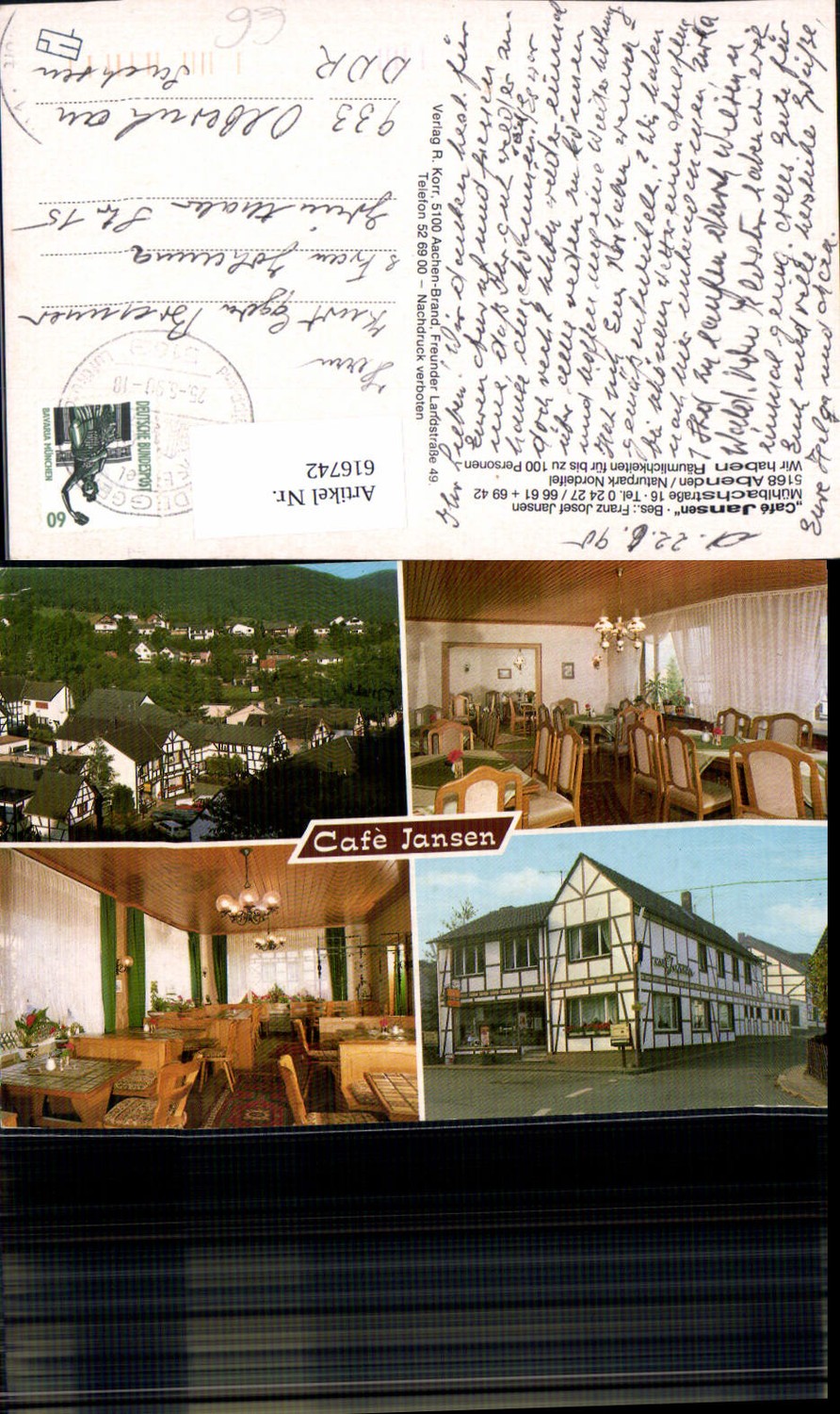 616742,Mehrbild Ak Nideggen Abenden Naturpark Nordeifel Cafe Jansen