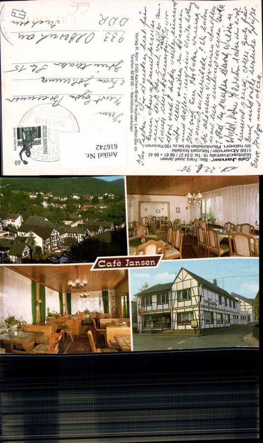 616742,Mehrbild Ak Nideggen Abenden Naturpark Nordeifel Cafe Jansen