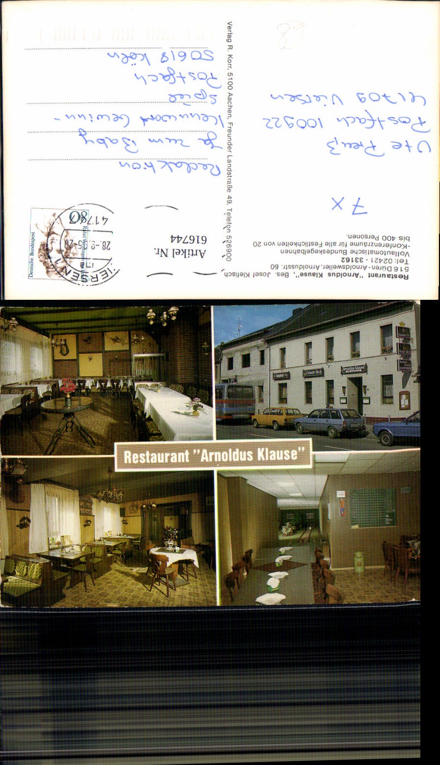 616744,Mehrbild Ak Düren Arnoldsweiler Restaurant Arnoldus Klause