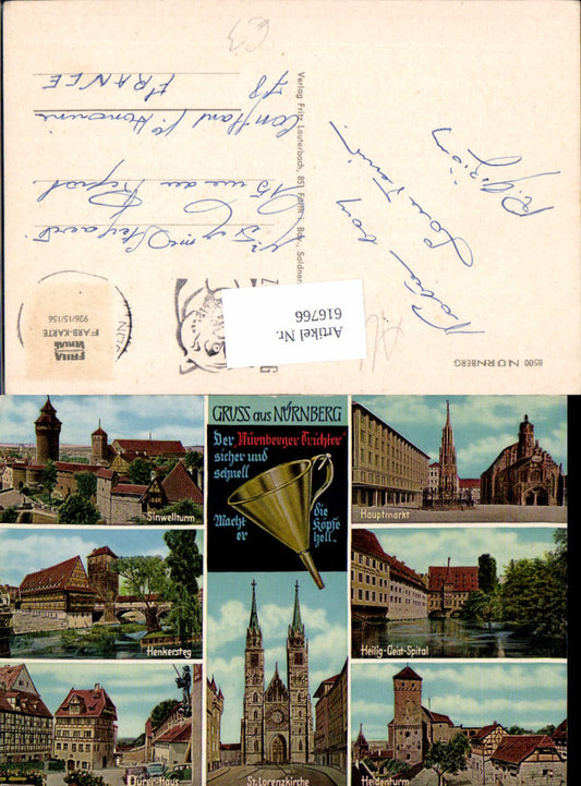 616766,Mehrbild Ak Nürnberg Sinwellturm Henkersteg St Lorenzkirche