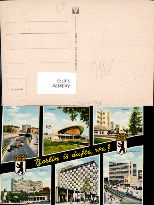 616770,Mehrbild Ak Berlin is dufte wa Kongresshalle Hochhaus a. Zoo Hilton Hotel Berliner Bär