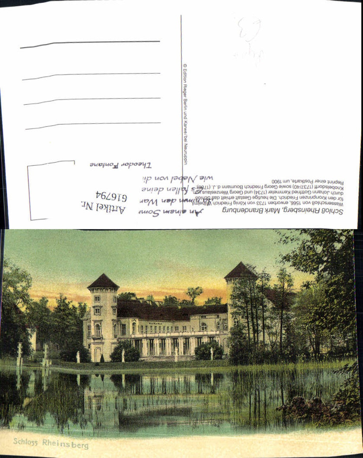 616794,Repro Rheinsberg Schloss Rheinsberg