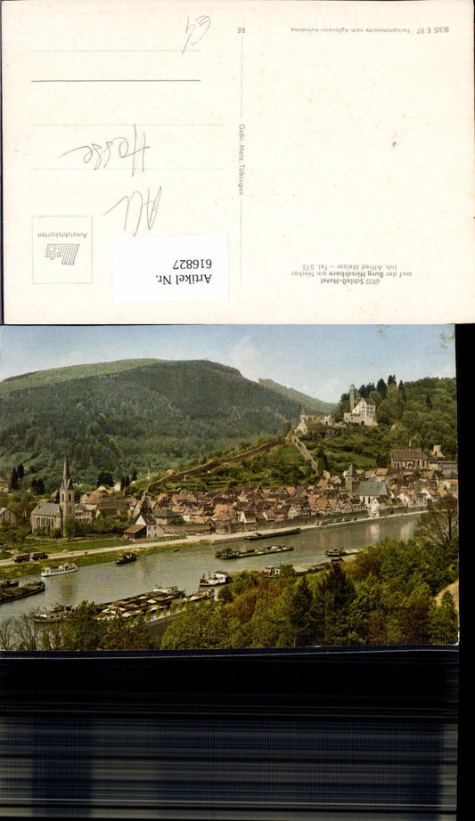 616827,Hirschhorn Neckar Burg Hirschhorn a. Neckar Schloss Schiffe Dampfer