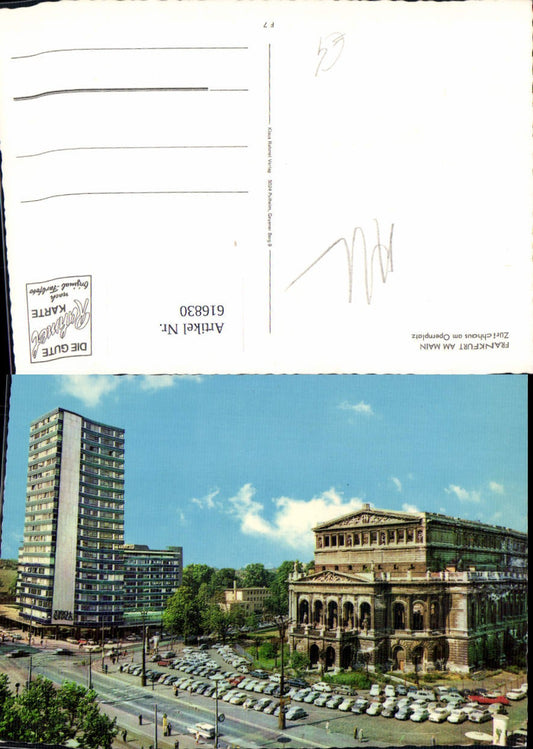 616830,Frankfurt a. Main Zürichhaus a. Opernplatz Oper Auto VW Käfer