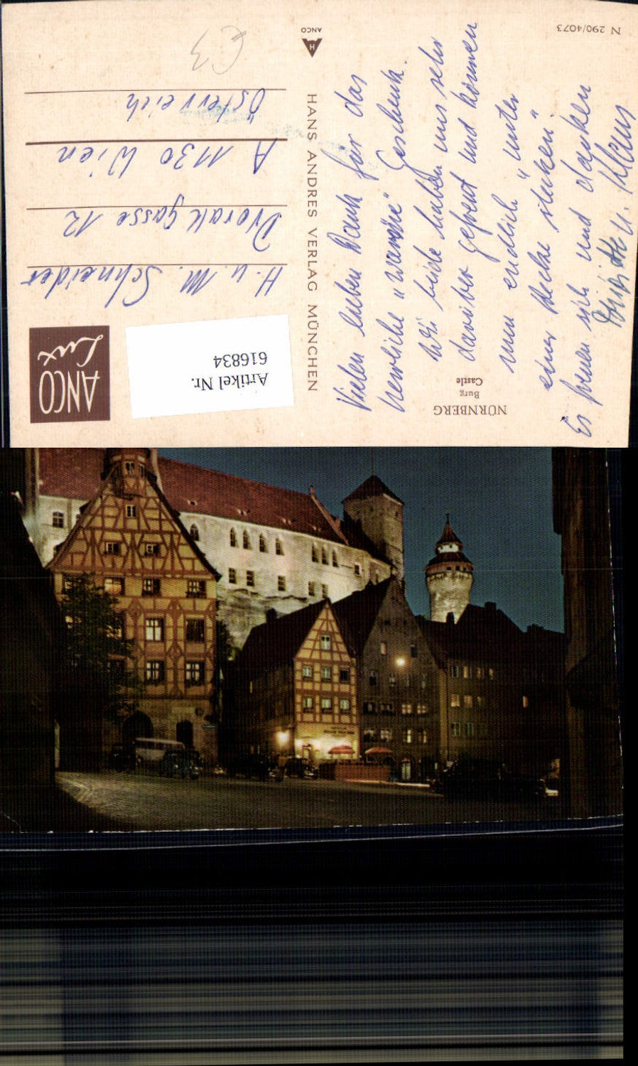 616834,Nürnberg Burg Castle b. Nacht beleuchtet VW Käfer