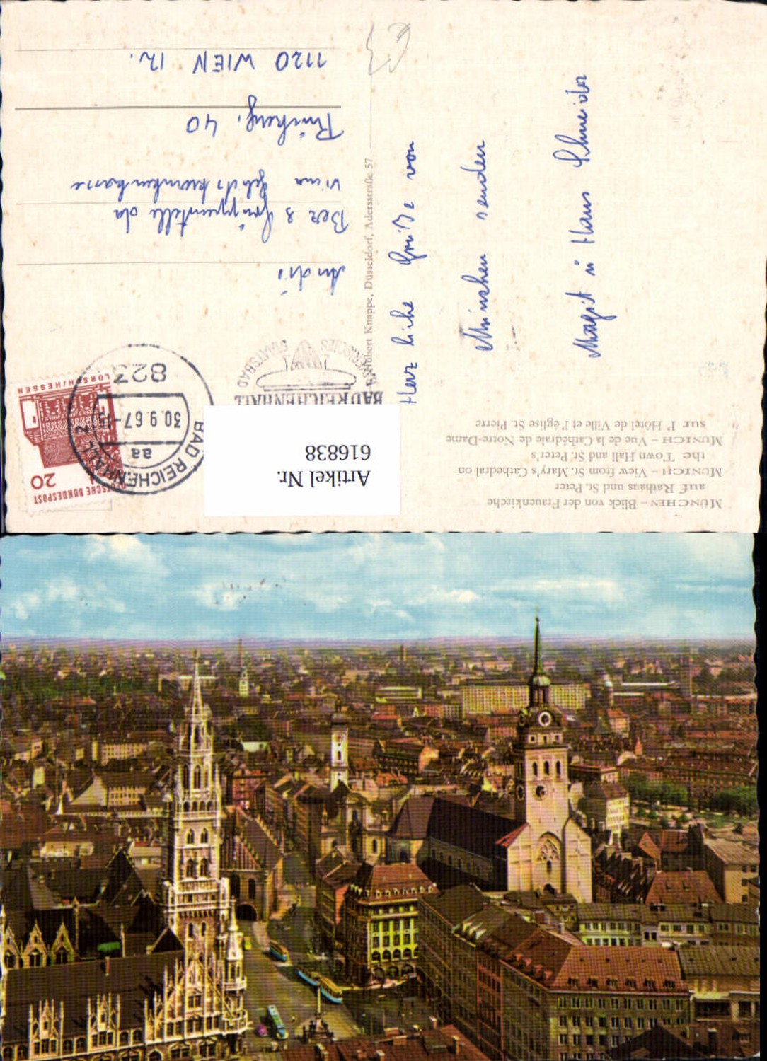 616838,München Blick v. d. Frauenkirche auf Rathaus u. St Peter