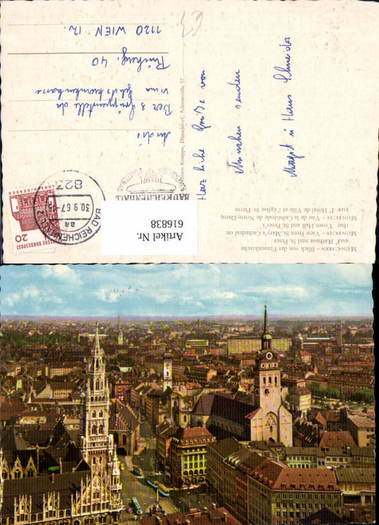 616838,München Blick v. d. Frauenkirche auf Rathaus u. St Peter