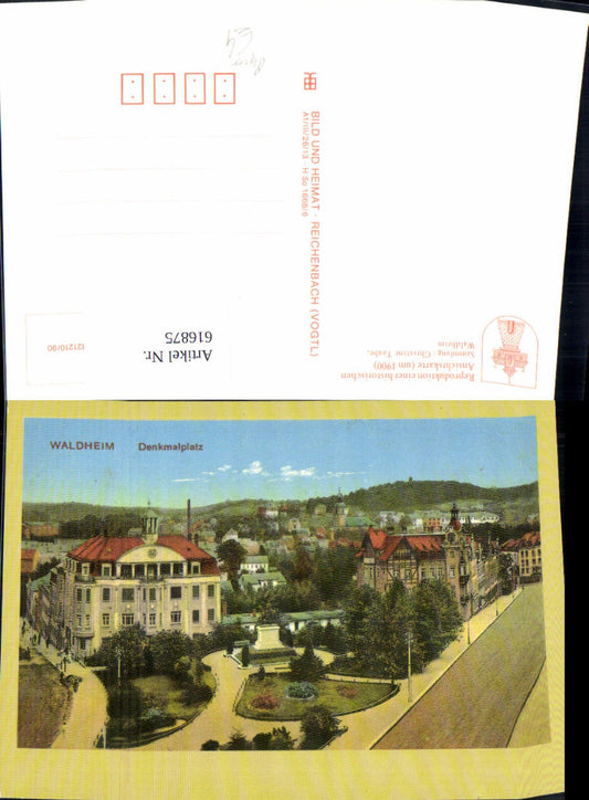 616875,Repro Waldheim Ansicht Denkmalplatz um 1900
