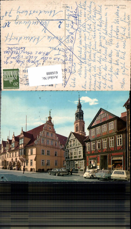 616888,Celle Rathaus u. Stadtkirche Kirche VW Käfer