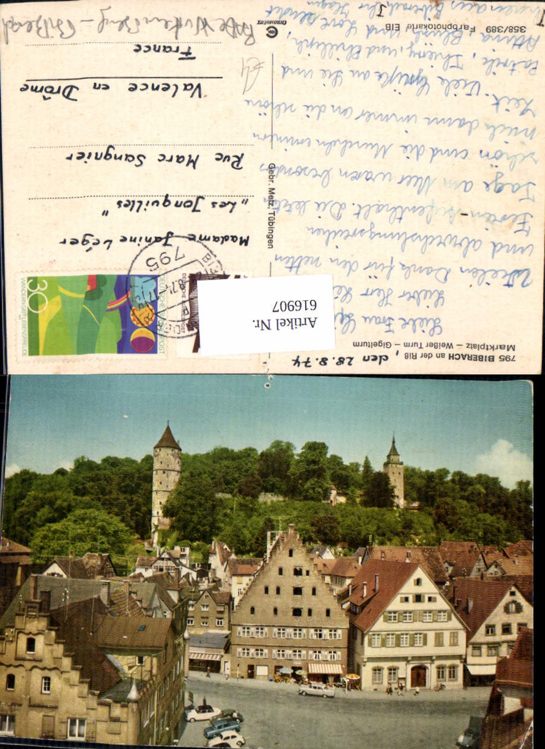 616907,Biberach a. d. Riß Marktplatz Weißer Turm u. Gigelturm