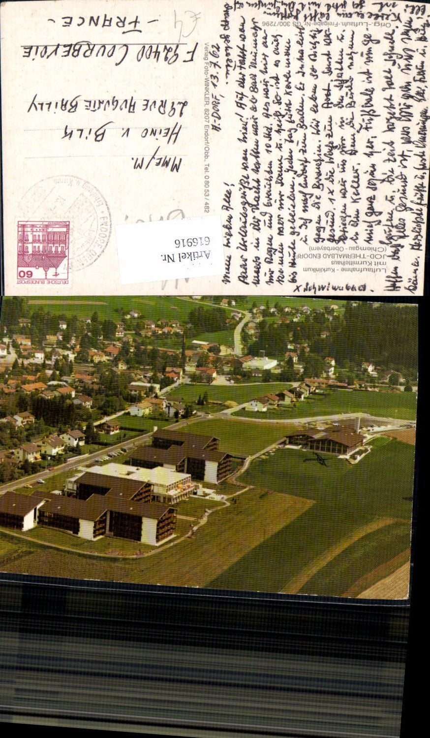 616916, Aerial view of Bad Endorf Chiemgau spa clinic with spa treatment center