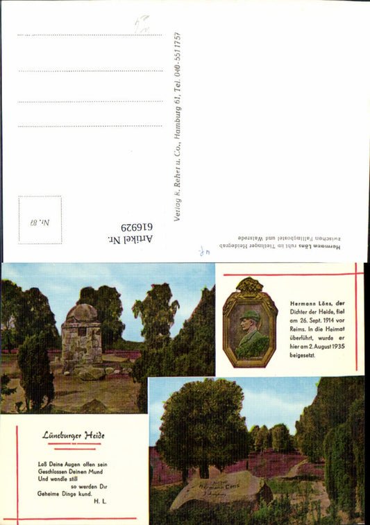 616929,Mehrbild Ak Hermann Löns Heidegrab Bad Fallingbostel u. Walsrode Lüneburger Heide