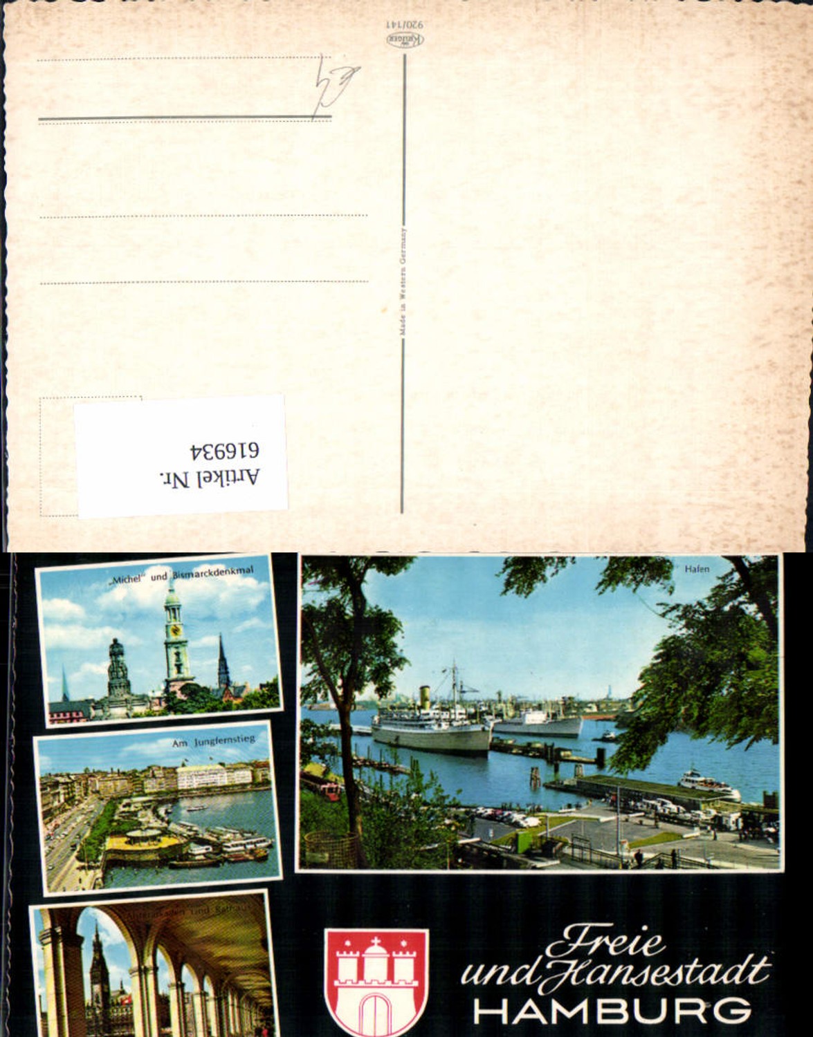 616934,Mehrbild Ak Hansestadt Hamburg Jungfernstieg Hafen Alsterarkaden