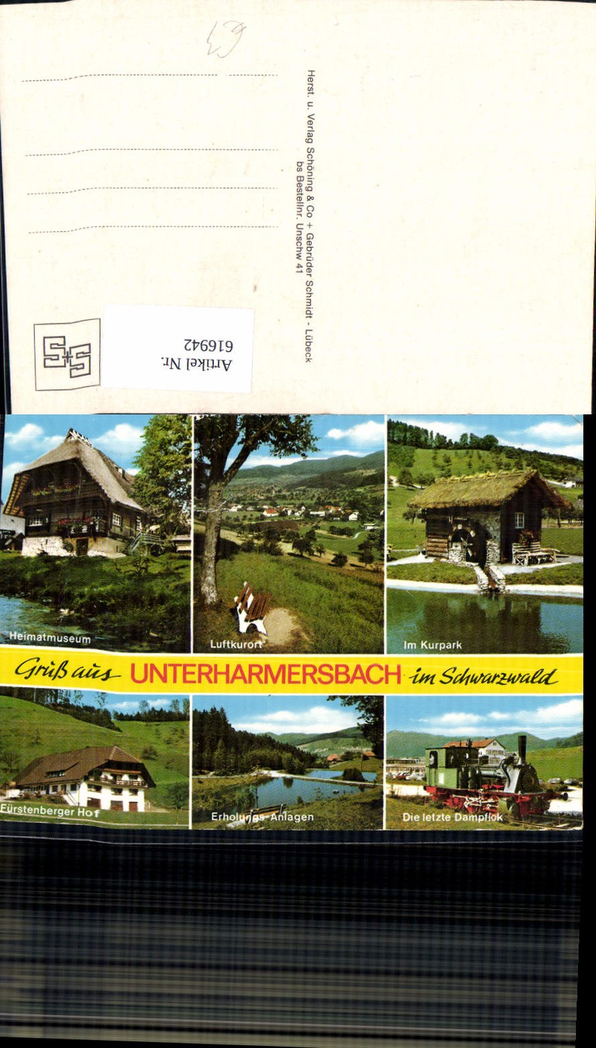 616942,Mehrbild Ak Zell am Harmersbach Unterharmsersbach Schwarzwald Kurpark Fürstenberger Hof Dampflok