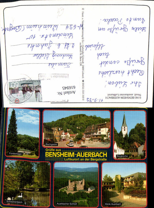 616945,Mehrbild Ak Bensheim Auerbach a. d. Bergstraße Bergkirche Bachgasse Klinik Auerbach Schloss