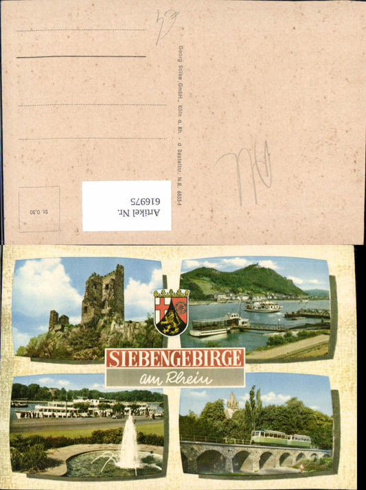 616975,Mehrbild Ak Siebengebirge a. Rhein Schiffe Eisenbahn Ruine Drachenfels Königswinter
