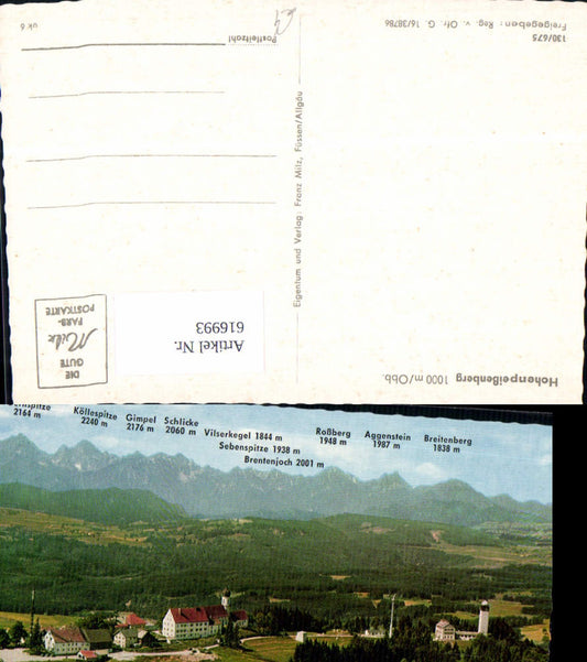 616993, Hohenspeißenberg, summit map