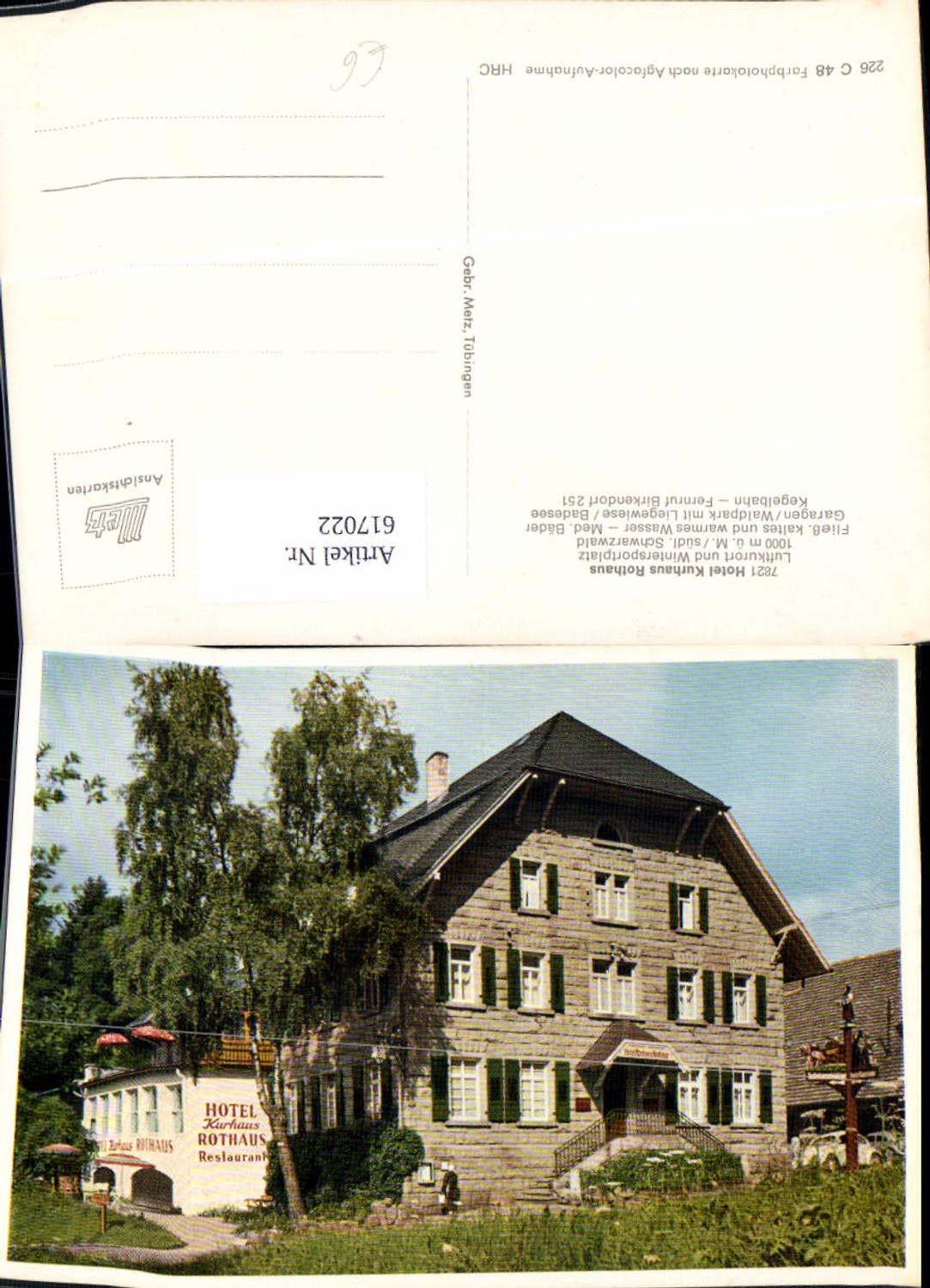 617022,Grafenhausen Hotel Kurhaus Rothaus Schwarzwald