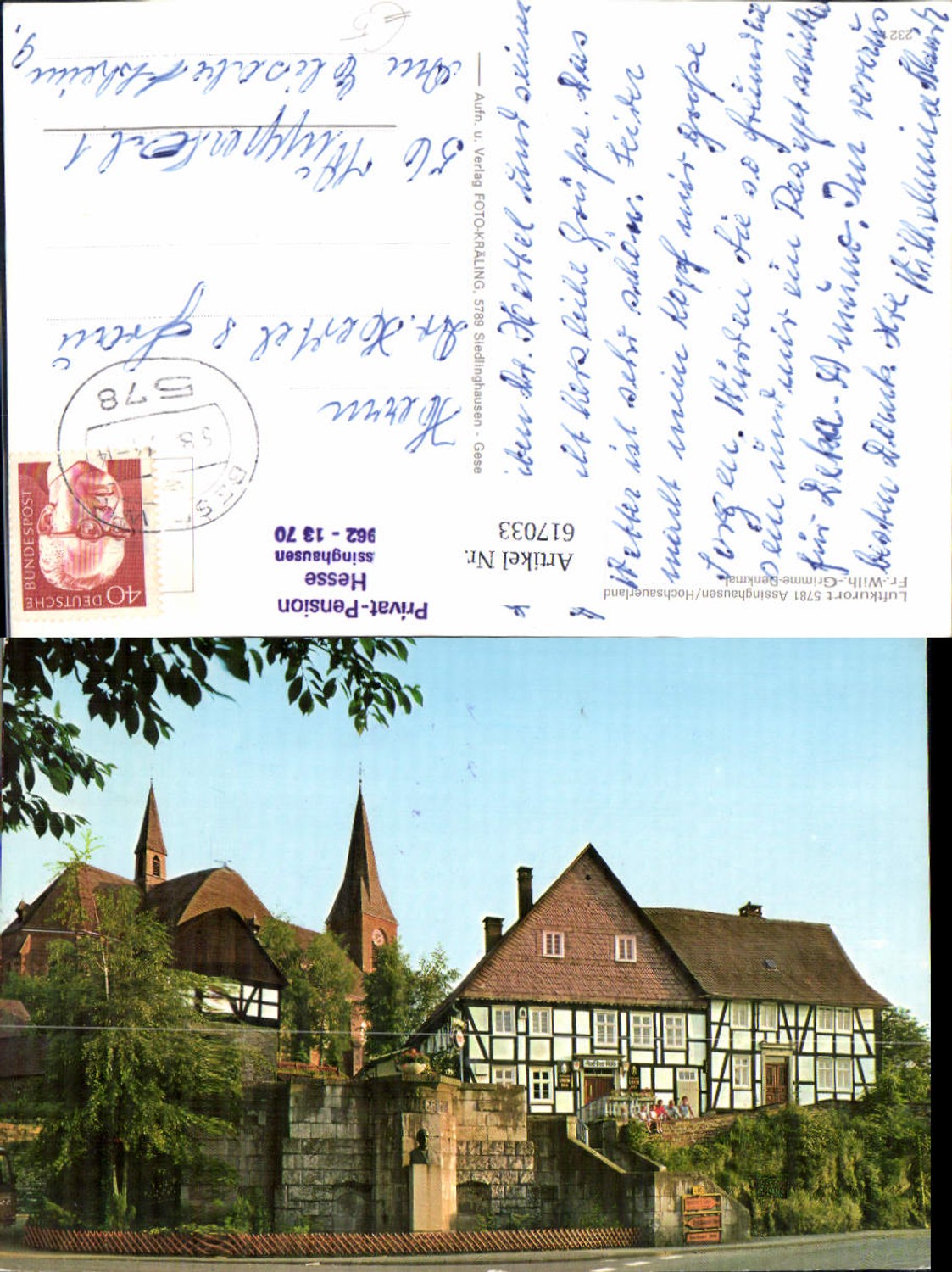 617033,Olsberg Assinghausen Hochsauerland Fr. Wilhelm-Grimme-Denkmal