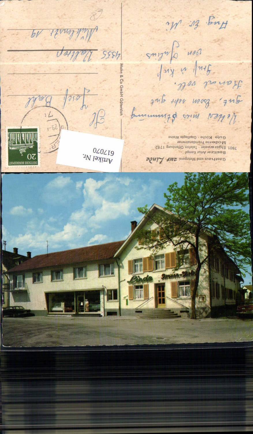 617070,Elgersweier Offenburg Gasthaus Metzgerei Zur Linde