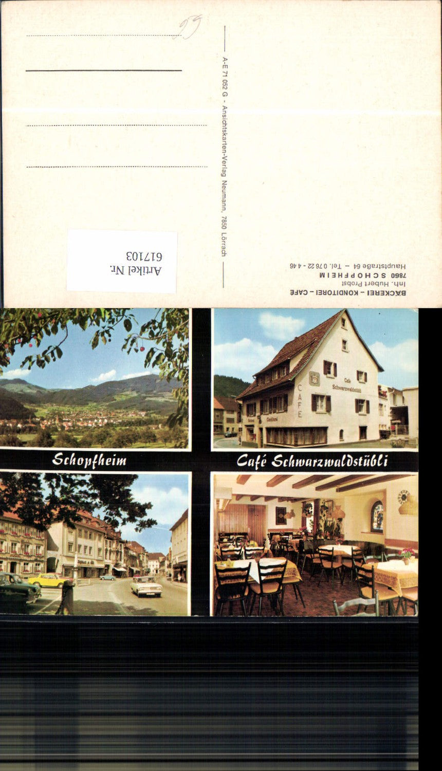 617103,Mehrbild Ak Schopfheim Bäckerei Cafe Schwarzwaldstübli