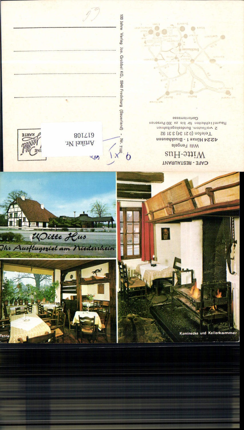 617108,Mehrbild Ak Hünxe Bruckhausen Cafe Restaurant Witte-Hus