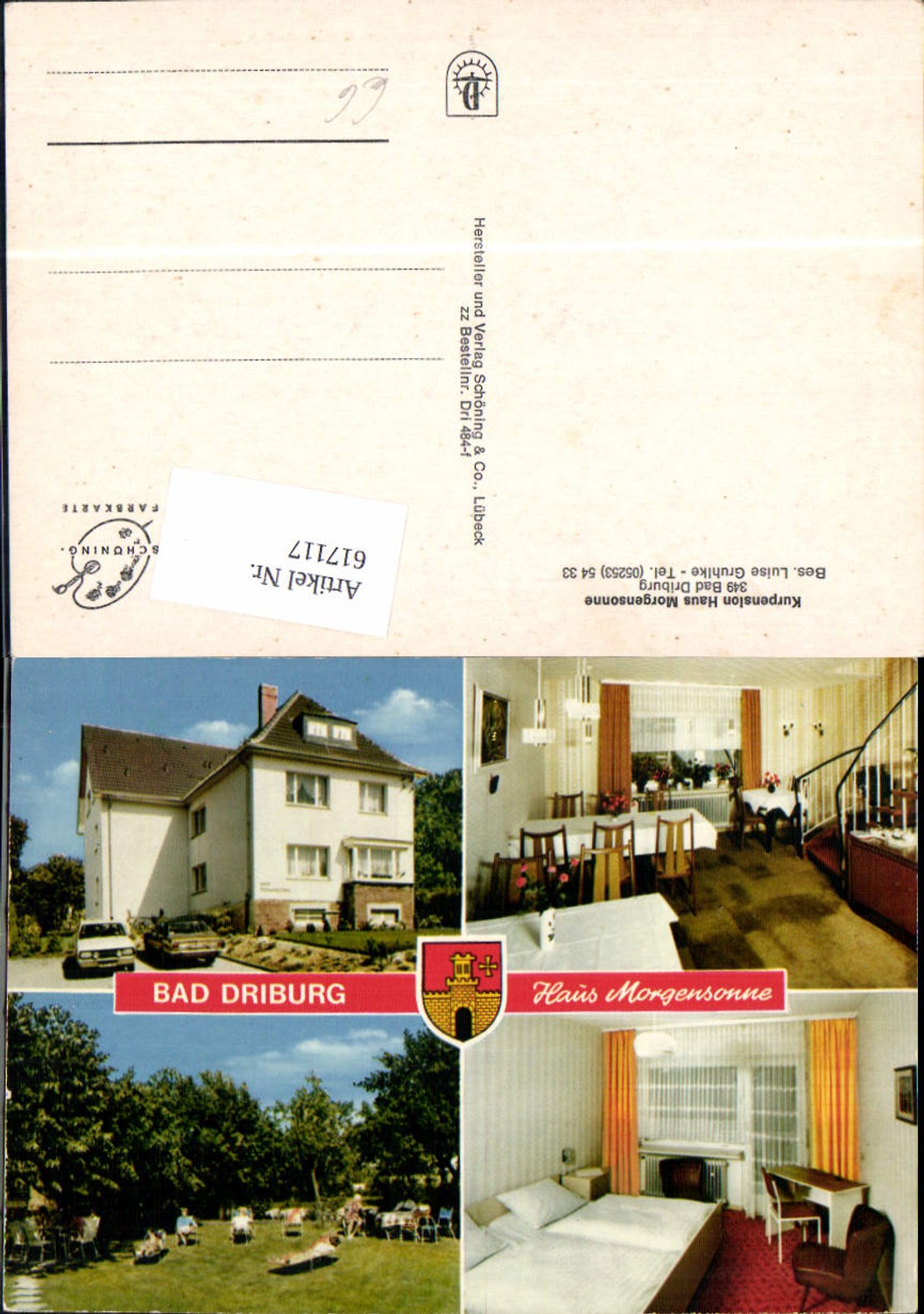 617117,Mehrbild Ak Bad Driburg Kurpension Pension Haus Morgensonne