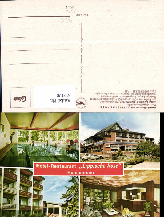 617120,Mehrbild Ak Lügde Hummersen Weserbergland Hotel Restaurant Lippische Rose VW Golf
