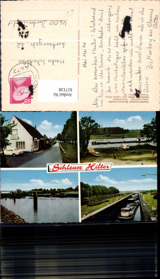 617128,Mehrbild Ak Schleuse Hilter Lathen Ems Gastwirtschaft Grothe