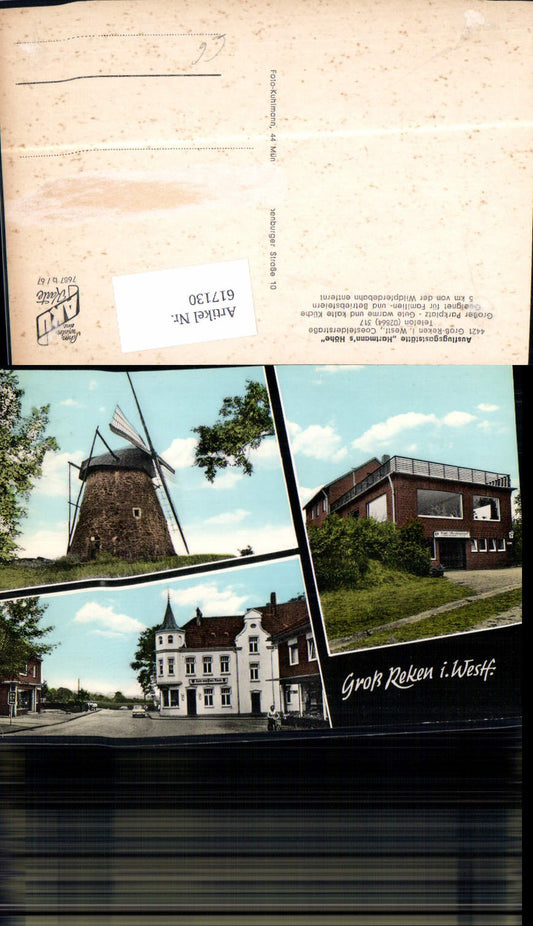 617130,Mehrbild Ak Reken Groß Reken Ausflugsgaststätte Hartmanns Höhe Windmühle