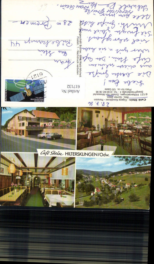 617132,Mehrbild Ak Hiltersklingen Mossautal Cafe Stein