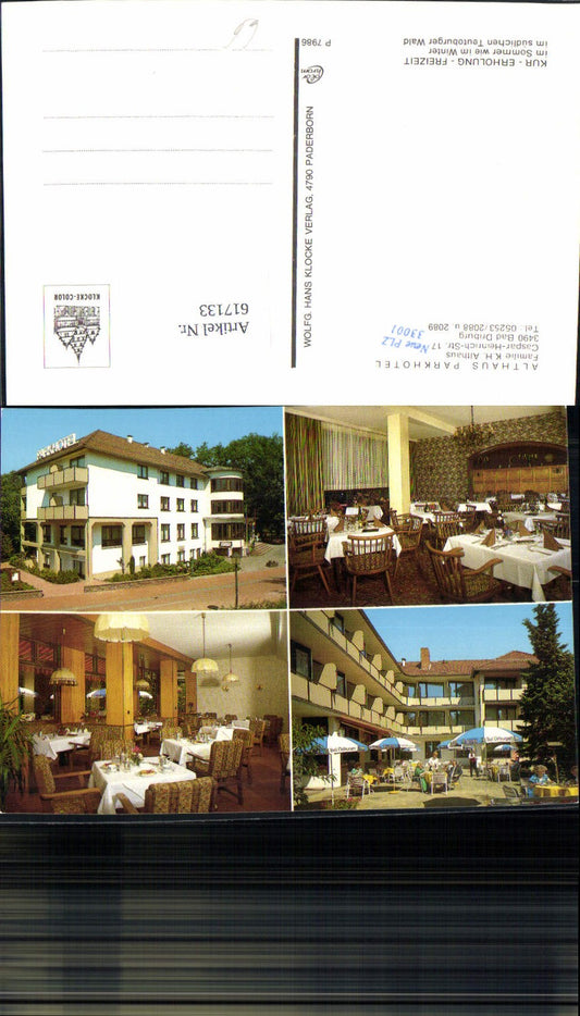 617133,Mehrbild Ak Bad Driburg Althaus Parkhotel