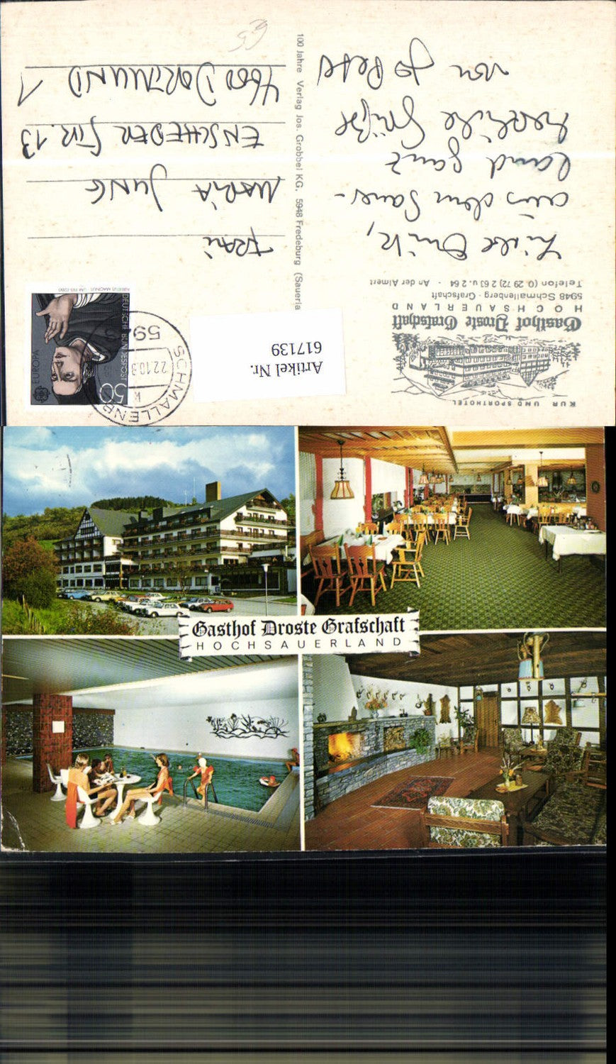 617139,Mehrbild Ak Schmallenberg Grafschaft Gasthof Droste Grafschaft