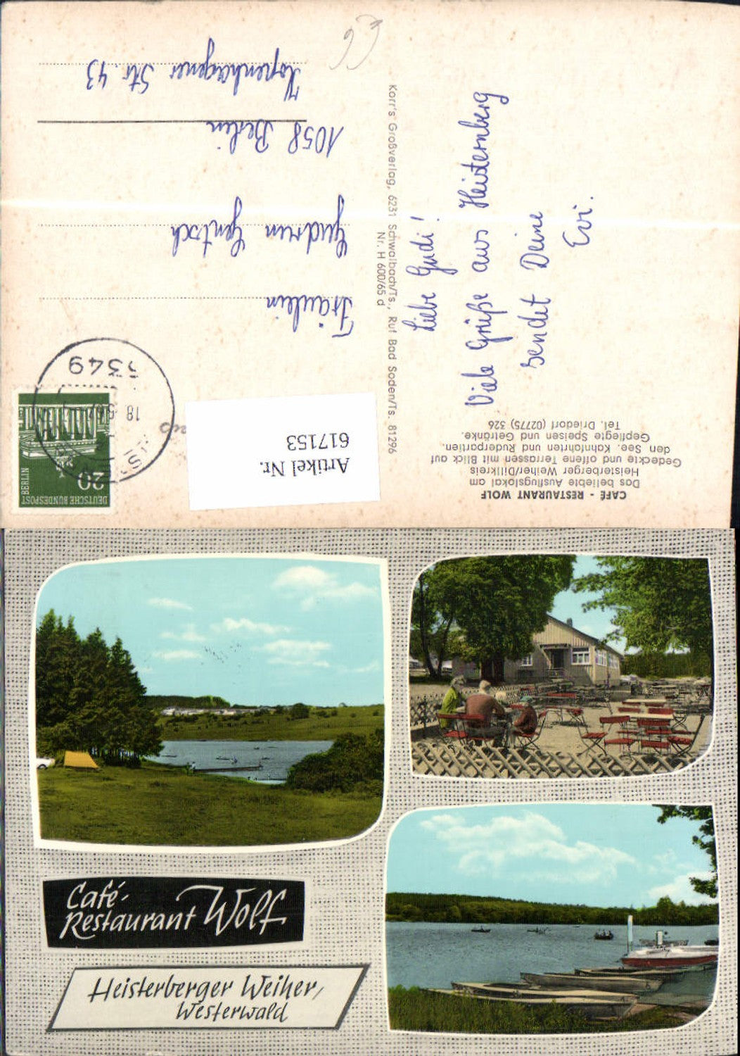 617153,Mehrbild Ak Driedorf Cafe Restaurant Wolf