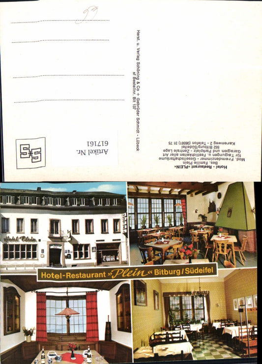 617161,Mehrbild Ak Bitburg Südeifel Hotel Restaurant Plein