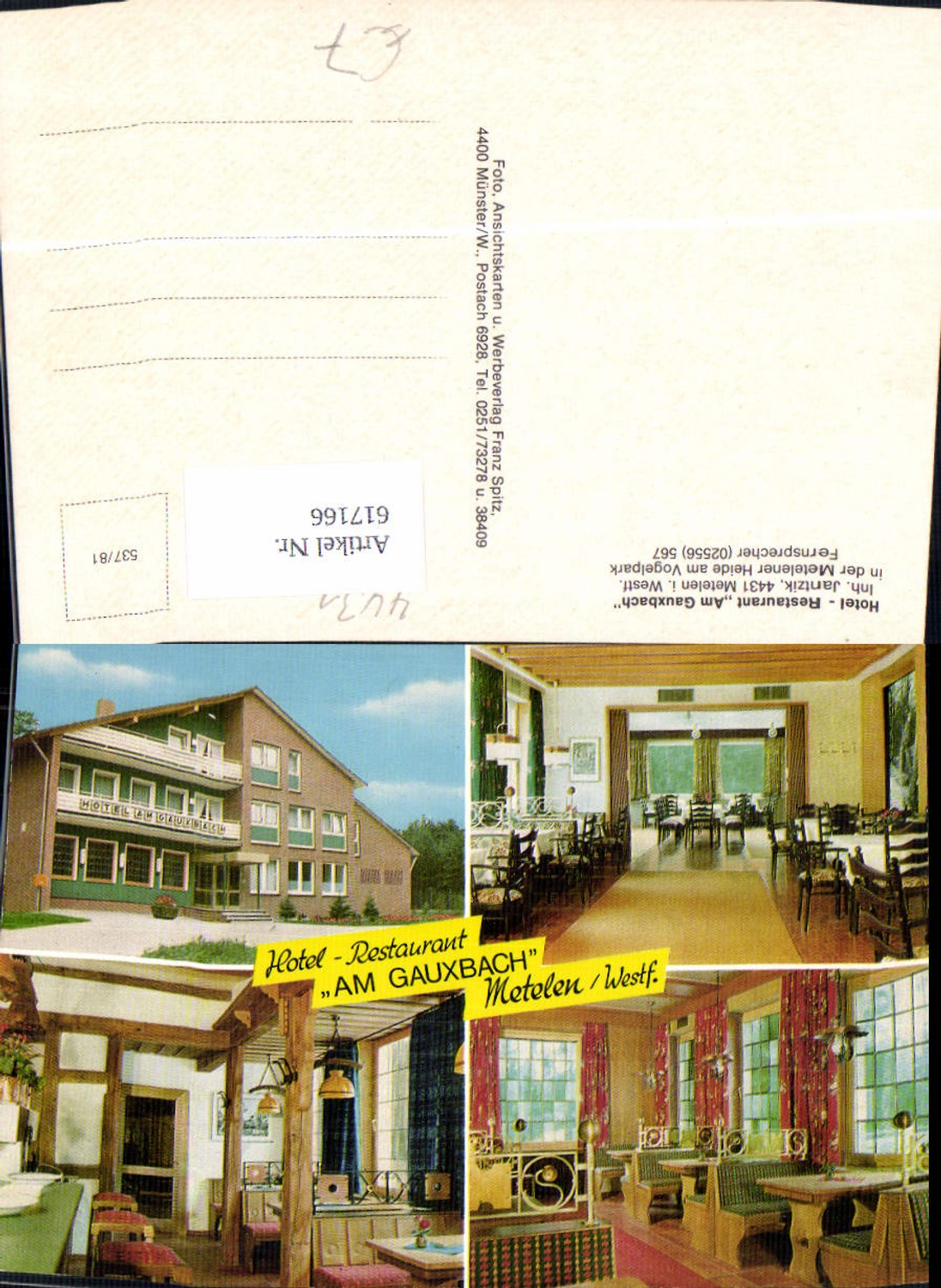 617166,Mehrbild Ak Metelen Hotel Restaurant Am Gauxbach