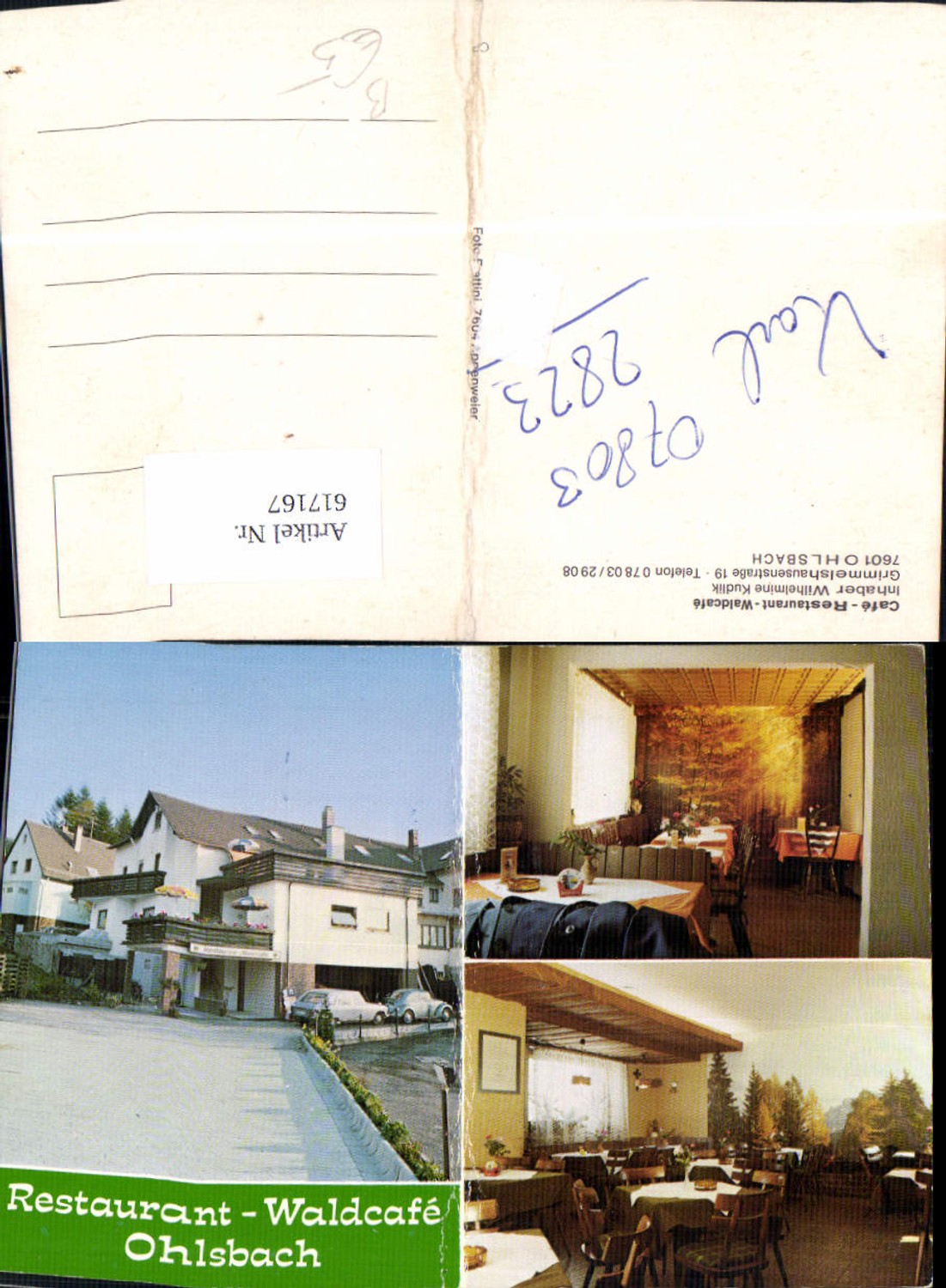 617167,Mehrbild Ak Ohlsbach Cafe Restaurant Waldcafe VW Käfer