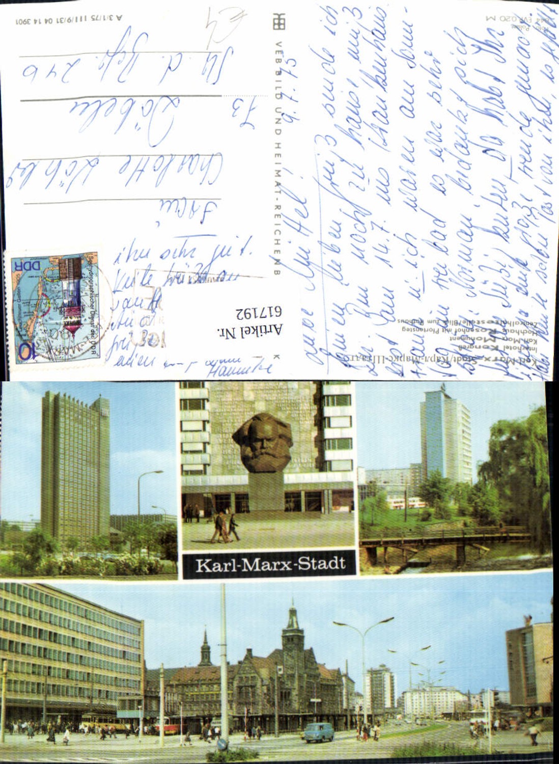 617192,Mehrbild Ak Chemnitz Karl-Marx-Stadt Interhotel Kongreß Hochhaus Rosenhof Blick Rathaus