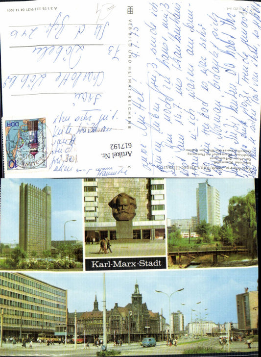 617192,Mehrbild Ak Chemnitz Karl-Marx-Stadt Interhotel Kongreß Hochhaus Rosenhof Blick Rathaus