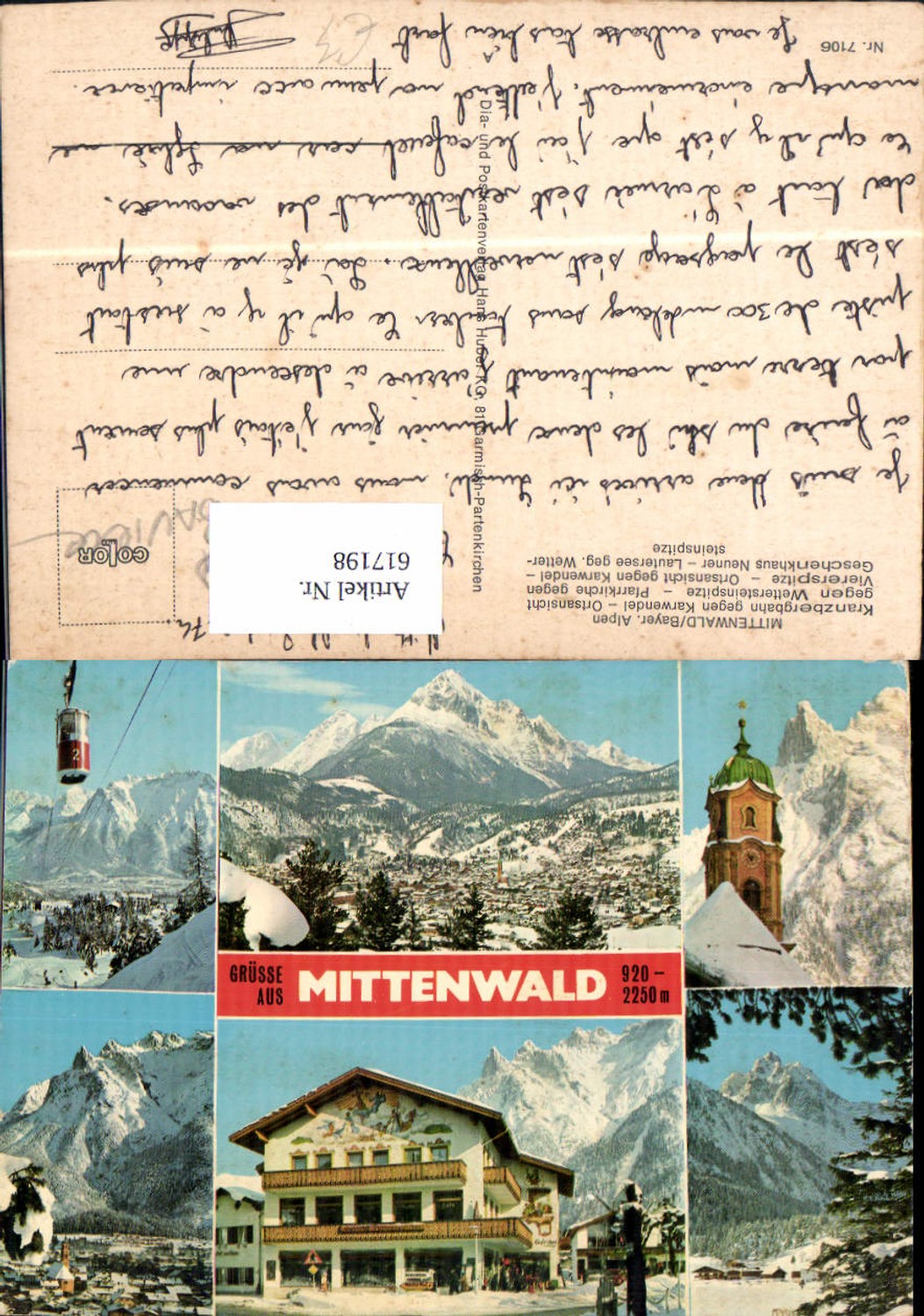 617198,Mehrbild Ak Mittenwald Bayer. Alpen Kranzbergbahn Seilbahn Gondel Wintersport