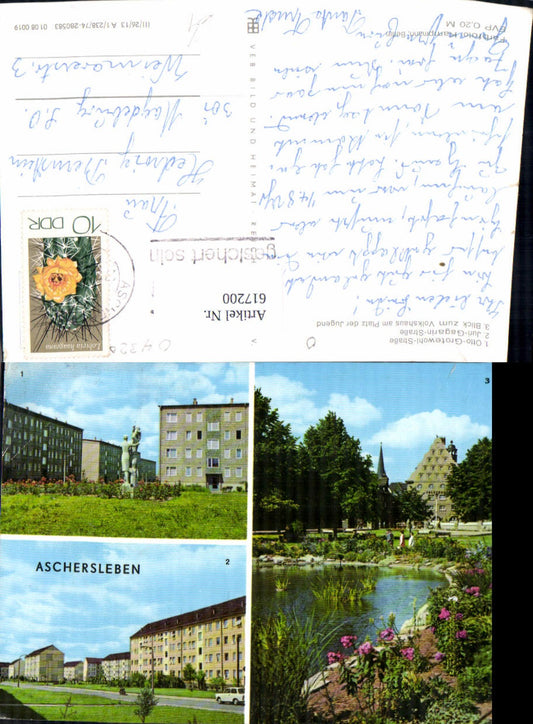 617200,Mehrbild Ak Aschersleben Otto-Grotewohl-Straße Volkshaus Platz d. Jugend