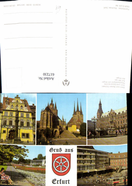 617230,Multi-image postcard Erfurt House of the Red Ox Am Anger Cathedral St. Severus Church