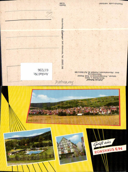 617236,Mehrbild Ak Ronshausen Cafe am Rathaus