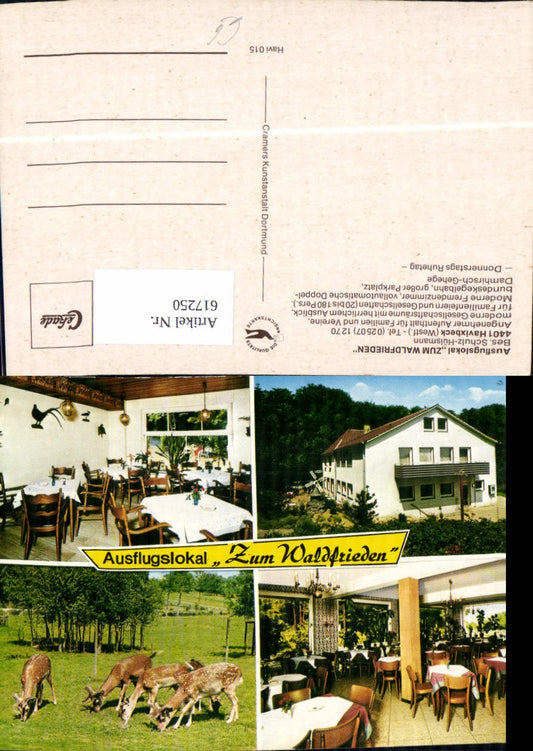 617250,Mehrbild Ak Havixbeck Ausflugslokal Zum Waldfrieden Wild Rehe