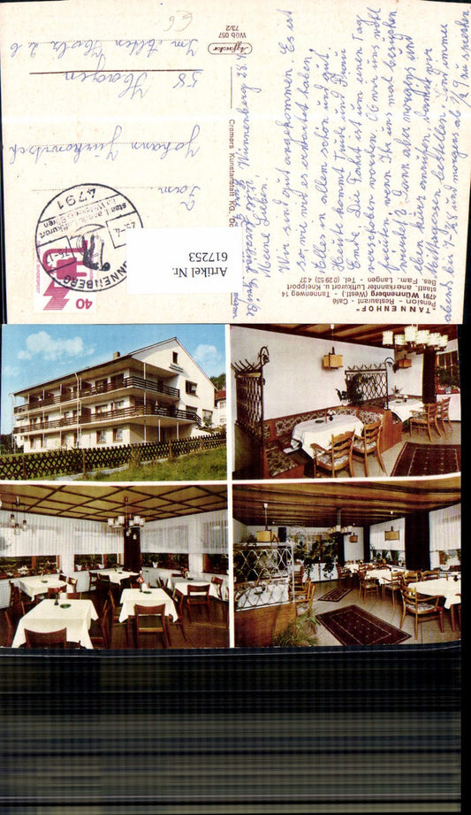 617253,Mehrbild Ak Bad Wünnenberg Tannenhof Pension Restaurant