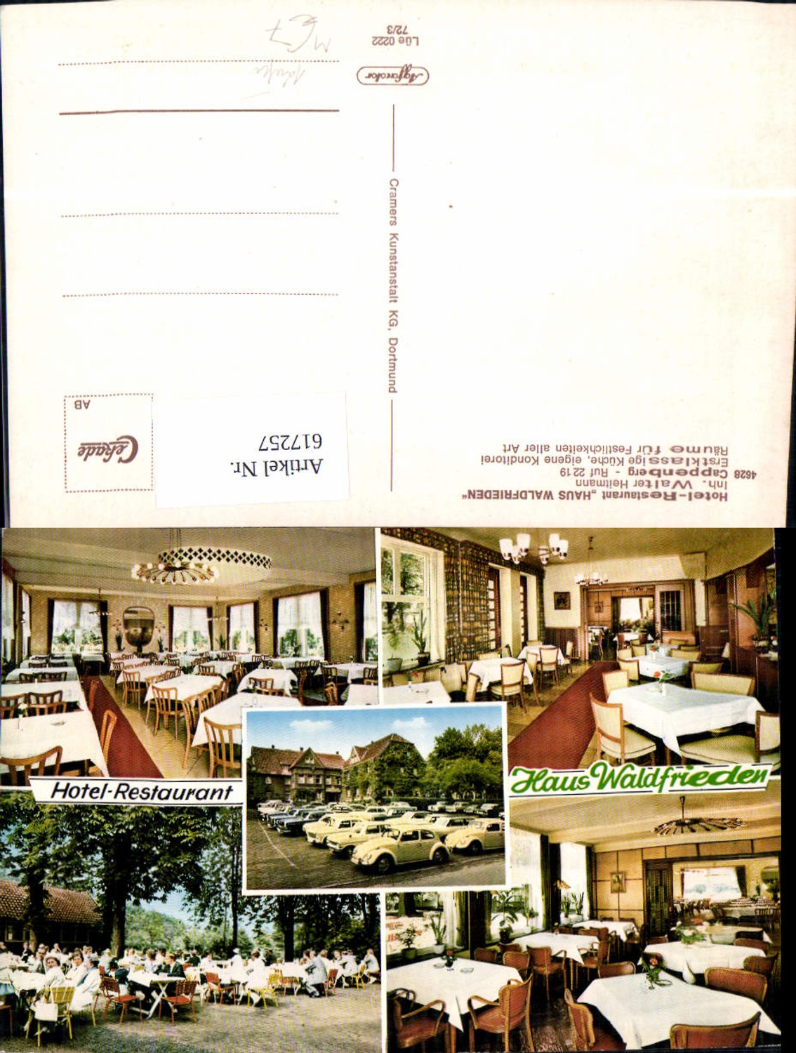 617257,Mehrbild Ak Selm Cappenberg Hotel Restaurant Haus Waldfrieden VW Käfer
