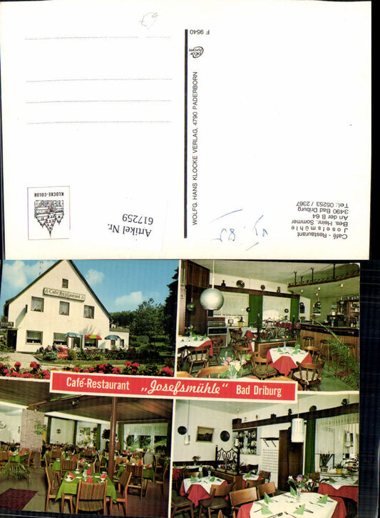 617259,Mehrbild Ak Bad Driburg Cafe Restaurant Josefsmühle