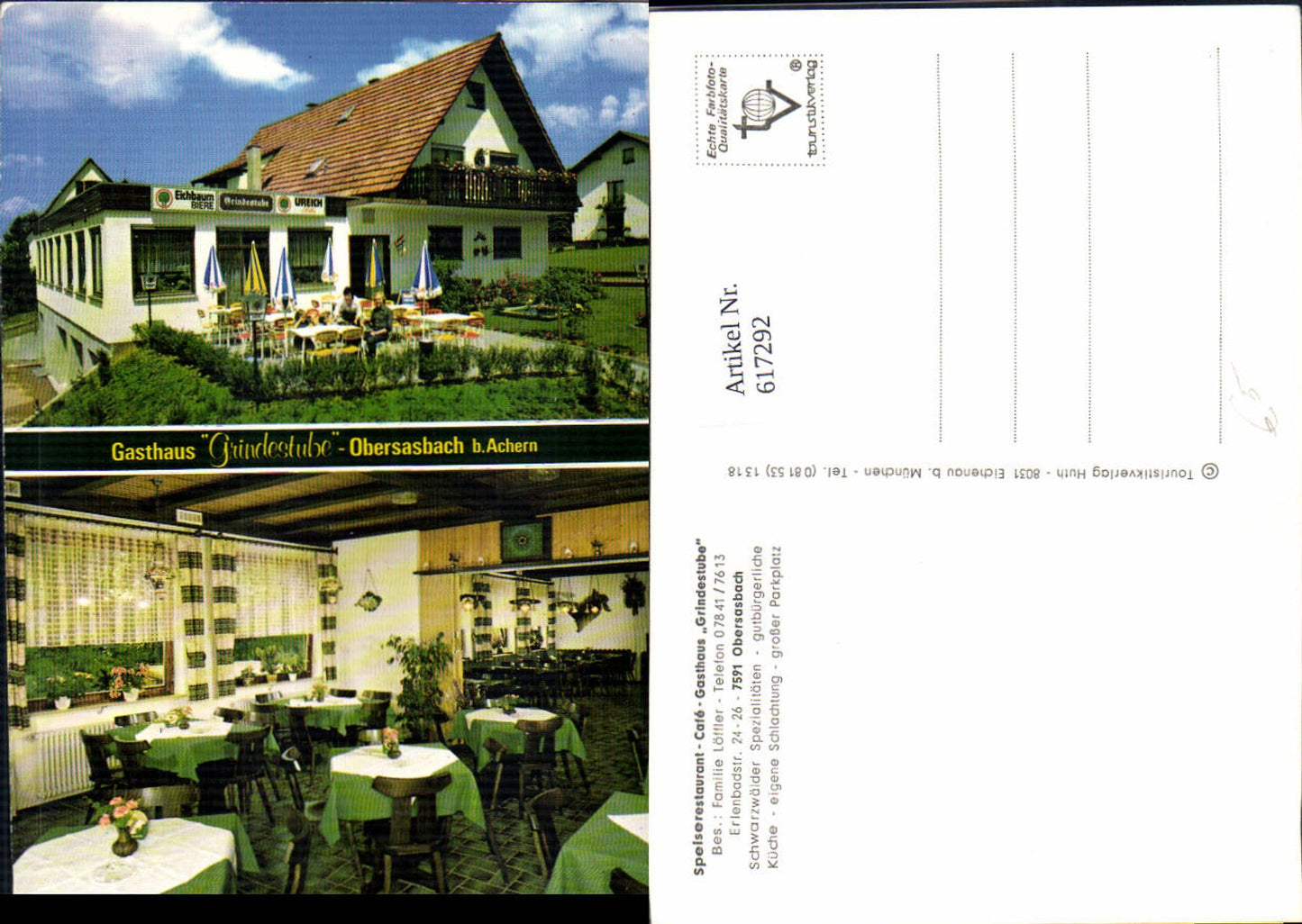 617292,Mehrbild Ak Sasbach Obersasbach Restaurant Gasthaus Grindestube