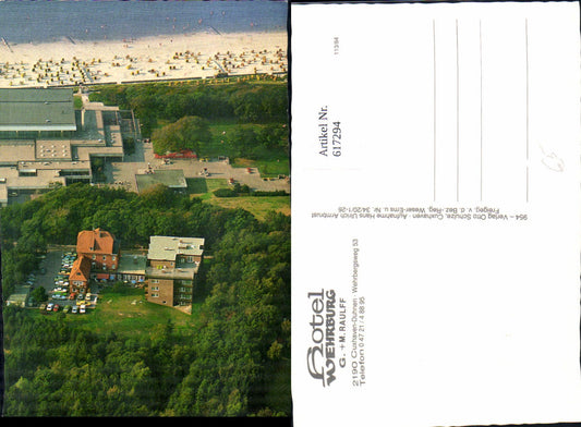 617294,Luftbild Cuxhaven Duhnen Hotel Wehrburg